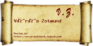 Vörös Zotmund névjegykártya
